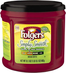 Folgers - Coffee, Simply Smooth, 31.1 oz Canister, 6/Carton - Exact Industrial Supply