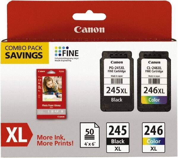 Canon - Ink & Paper Combo - Use with Canon PIXMA iP2820, MG2420, MG2920, MG2924, MX492 - Exact Industrial Supply