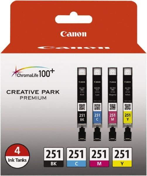Canon - Cyan, Magenta, Yellow & Black Ink Cartridge - Use with Canon PIXMA iP7220, iP8720, iX6820, MG5420, MG5520, MG5620, MG6320, MG6420, MG6620, MG7120, MG7520, MX922 - Exact Industrial Supply
