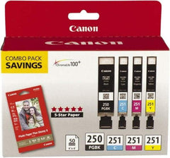 Canon - Ink & Paper Combo - Use with Canon PIXMA iP7220, iP7250, iP8720, iX6820, MG5420, MG5450, MG5520, MG5620, MG6320, MG6420, MG6620, MG7120, MX922 - Exact Industrial Supply