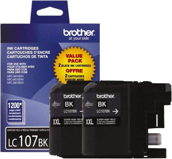Brother - Black Ink Cartridge - Use with Brother MFC-J4310DW, J4410DW, J4510DW, J4610DW, J4710DW, J6520DW, J6720DW, J6920DW - Exact Industrial Supply