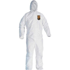 KleenGuard - Size 2XL SMS General Purpose Coveralls - White, Zipper Closure, Elastic Cuffs, Elastic Ankles, Seamless - Exact Industrial Supply