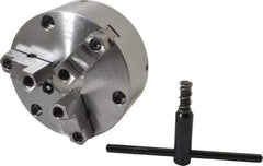 Buck Chuck Company - 3 Jaws, 6" Diam, Self Centering Manual Lathe Chuck - Front Mount, Adjustable, Reversible, 4,600 Max RPM, 1.78" Through Hole Diam, Forged Steel - Exact Industrial Supply