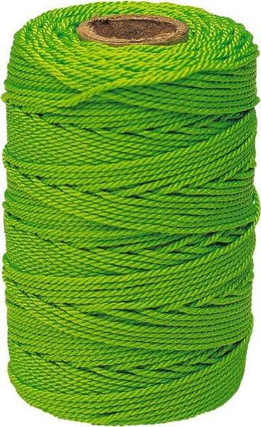 Irwin - #18, Nylon Braided Twine - Fluorescent Green - Exact Industrial Supply