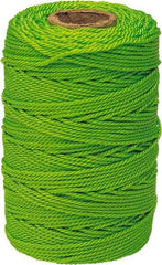 Irwin - #18, Nylon Braided Twine - Fluorescent Green - Exact Industrial Supply
