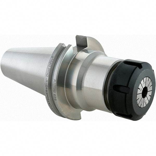 Techniks - 1/8 to 1.023" Capacity, 8" Projection, CAT50 Dual Contact Taper, ER40 Collet Chuck - 12" OAL - Exact Industrial Supply