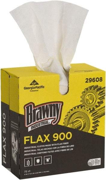 Georgia Pacific - Flax Cloth Shop Towel/Industrial Wipes - Pop-Up, 16-1/2" x 9" Sheet Size, White - Exact Industrial Supply