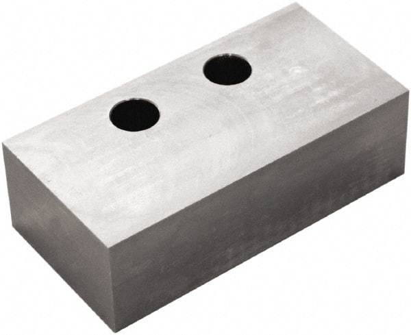 5th Axis - 6" Wide x 1.85" High x 3" Thick, Flat/No Step Vise Jaw - Soft, Aluminum, Manual Jaw, Compatible with V6105 Vises - Exact Industrial Supply