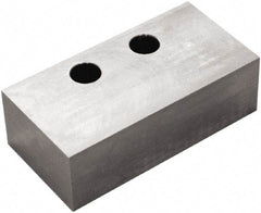5th Axis - 6" Wide x 1.85" High x 3" Thick, Flat/No Step Vise Jaw - Soft, Steel, Manual Jaw, Compatible with V6105 Vises - Exact Industrial Supply