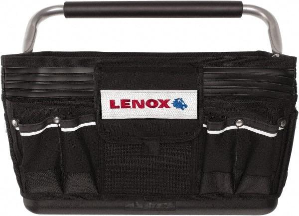Lenox - 23 Pocket Black Ballistic Nylon Tool Bag - 19" Wide x 10" Deep x 12" High - Exact Industrial Supply
