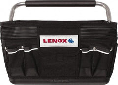 Lenox - 23 Pocket Black Ballistic Nylon Tool Bag - 19" Wide x 10" Deep x 12" High - Exact Industrial Supply