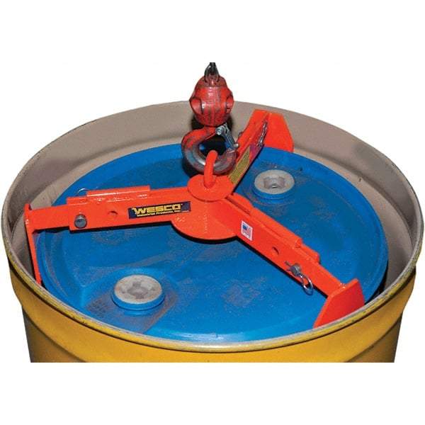 Wesco Industrial Products - 1,000 Lb Load Capacity, 30 & 55 Gal Drum Lifter - 29-1/2" Wide x 5-1/2" High, Steel Wheels - Exact Industrial Supply