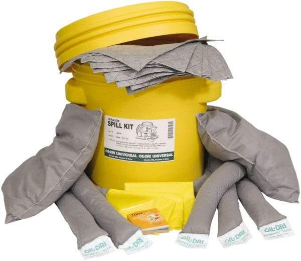 Oil-Dri - 20 Gal Capacity Universal Spill Kit - 20 Gal Plastic Overpack Container - Exact Industrial Supply