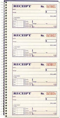 Adams Business Forms - 200 Sheet, 2-3/4 x 4-3/4", Receipt Book - Exact Industrial Supply