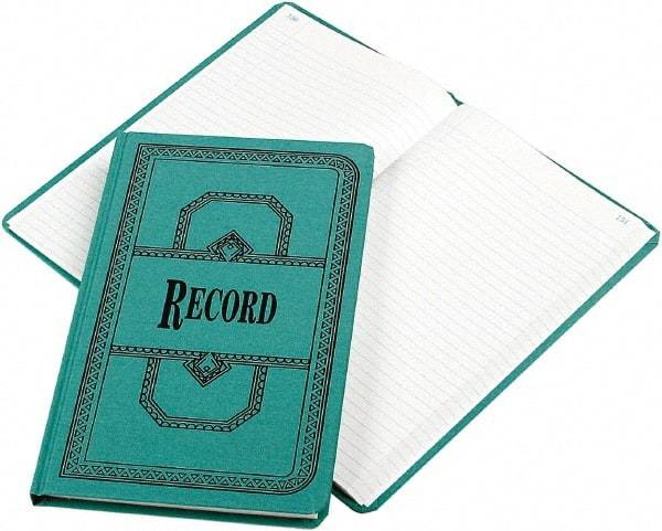 Boorum & Pease - 300 Sheet, 12-1/8 x 7-5/8", Record Rule Record/Account Book - Blue - Exact Industrial Supply