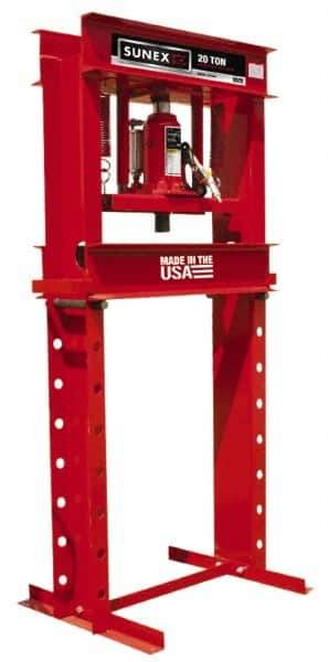 Sunex Tools - 20 Ton Air and Hydraulic Shop Press - 6 Inch Stroke, 1/3 HP - Exact Industrial Supply