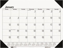 House of Doolittle - 12 Sheet, 22 x 17", Desk Pad - White - Exact Industrial Supply