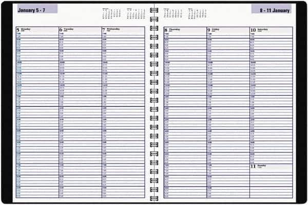 DayMinder - 104 Sheet, 8" x 11", Appointment Book - Black - Exact Industrial Supply