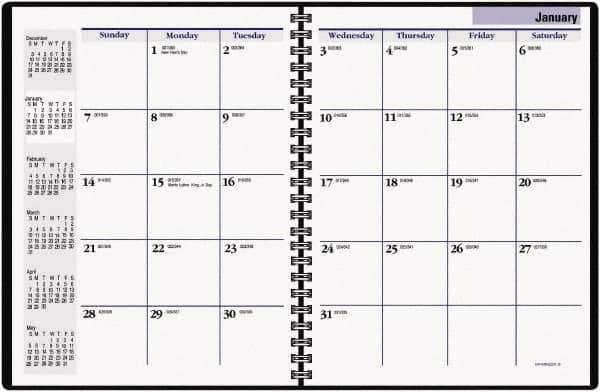 DayMinder - 24 Sheet, 6-7/8 x 8-3/4", Appointment Book - Black - Exact Industrial Supply