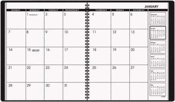 AT-A-GLANCE - 26 Sheet, 9 x 11", Planner Appointment Book - Black - Exact Industrial Supply