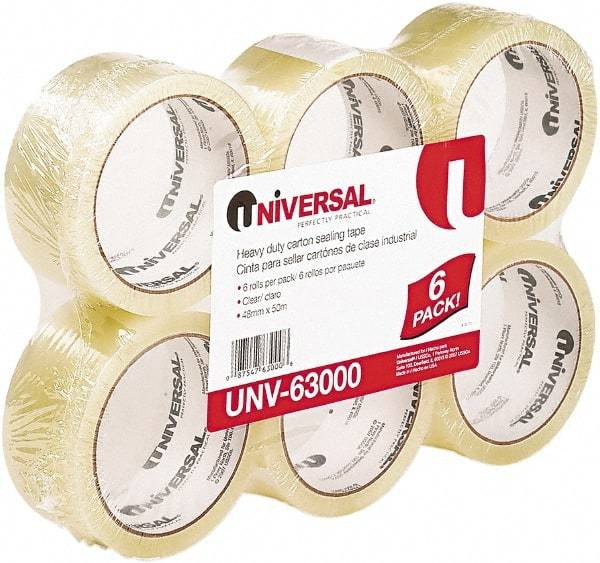 UNIVERSAL - 2" Wide x 1.85mm Thick x 55 yds Long, 63000 Box Sealing & Label Protection Tape - Clear - Exact Industrial Supply