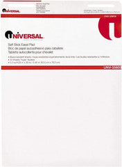 UNIVERSAL - 25 x 30 Inch Self Stick Easel Pad, White, 30 Sheets per Pad - For Use with Easel Stands - Exact Industrial Supply