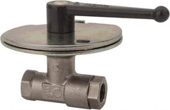 Legris - 1" Pipe, Female Port, Nickel Plated Brass Standard Ball Valve - Inline - One Way Flow, FBSPP x FBSPP Ends, Lever Handle, 580 WOG - Exact Industrial Supply