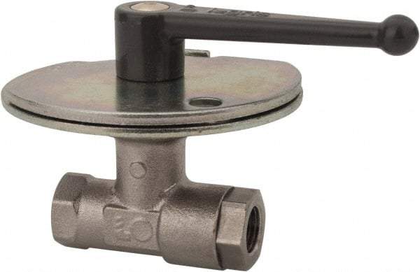 Legris - 1/2" Pipe, Female Port, Nickel Plated Brass Standard Ball Valve - Inline - One Way Flow, FBSPP x FBSPP Ends, Lever Handle, 580 WOG - Exact Industrial Supply