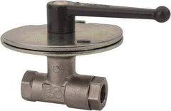 Legris - 1/2" Pipe, Female Port, Nickel Plated Brass Standard Ball Valve - Inline - One Way Flow, FBSPP x FBSPP Ends, Lever Handle, 580 WOG - Exact Industrial Supply