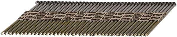 DeWALT - 30 Gauge 0.131" Shank Diam 3" Long Framing Nails for Power Nailers - Steel, Bright Finish, Smooth Shank, Angled Stick Paper Tape Collation, Round Head, Diamond Point - Exact Industrial Supply