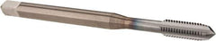 OSG - #10-32 UNF 2B 4 Flute TiCN Finish Solid Carbide Straight Flute Machine Tap - Modified Bottoming, Right Hand Thread, 70mm OAL, 7/8" Thread Length, Oversize - Exact Industrial Supply