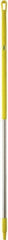 Vikan - 59 x 1-1/4" Aluminum Squeegee Handle - European Threaded Connection, Yellow - Exact Industrial Supply