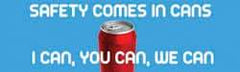 NMC - Safety Comes in Cans - I Can, You Can, We Can, 120 Inch Long x 36 Inch High, Safety Banner - Polyethylene, English, Printed on 1 Side - Exact Industrial Supply