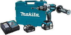 Makita - 18 Volt 1/2" Keyless Chuck Cordless Hammer Drill - 0 to 34,000 BPM, 0 to 400 & 0 to 1,500 RPM, Reversible, Ergonomic Handle - Exact Industrial Supply
