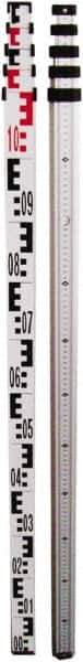 Johnson Level & Tool - Optical Level Aluminum Grade Rod - 5 Sections, 4m Overall Length - Exact Industrial Supply