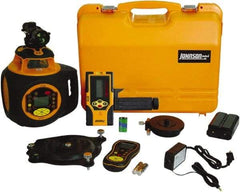 Johnson Level & Tool - 2,000' (Exterior) Measuring Range, 1/16" at 100' Accuracy, Self-Leveling Rotary Laser - 300, 600 & 1,100 RPM, 2 Beams, Lithium-Ion Battery Included - Exact Industrial Supply