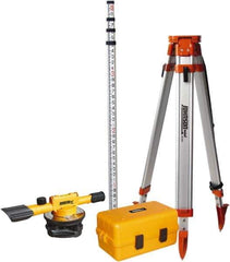Johnson Level & Tool - 22x Magnification, 4 to 200 Ft. Measuring Range, Builder's Level Optical Level Kit - Accuracy 3/16 Inch at 100 Ft., Kit Includes Tripod, 13 Grade Rod, Hard Shell Carrying Case - Exact Industrial Supply