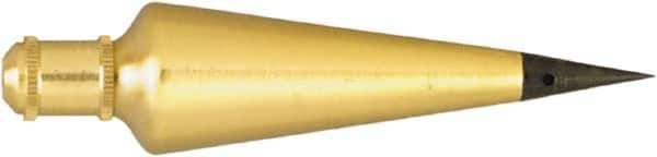 Johnson Level & Tool - 5-5/16 Inch Long, 1-5/16 Inch Diameter Brass Plumb Bob - 32 Ounce, Has Replacable Tip - Exact Industrial Supply