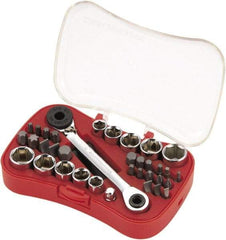 GearWrench - 35 Piece 1/4" Drive Ratchet Socket Set - Comes in Blow Molded Case - Exact Industrial Supply