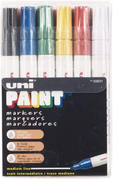 Sharpie - Black, Blue, Brown, Gold, Green, Orange, Pink, Red, Silver, Violet, White, Yellow Paint Marker - Medium Tip - Exact Industrial Supply