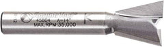 Amana Tool - 1/2" Cut Diam, 1/2" Length of Cut, 2 Flute Dovetail Edge Profile Router Bit - Carbide-Tipped, 1/4" Shank Diam, 1-3/4" OAL, Uncoated - Exact Industrial Supply