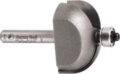 Amana Tool - 1-3/8" Cut Diam, 3/4" Length of Cut, 2 Flute Cove Edge Profile Router Bit - Carbide-Tipped, 1/4" Shank Diam, 3/4" OAL, Uncoated - Exact Industrial Supply