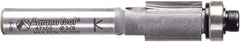 Amana Tool - 3/8" Cut Diam, 1/2" Length of Cut, 2 Flute Flush Trim Edge Profile Router Bit - Carbide-Tipped, 1/4" Shank Diam, 2-1/8" OAL, Uncoated - Exact Industrial Supply