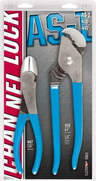 Channellock - 2 Piece Plier Set - Comes in Display Card - Exact Industrial Supply