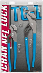 Channellock - 2 Piece Tongue & Groove Plier Set - Comes in Display Card - Exact Industrial Supply