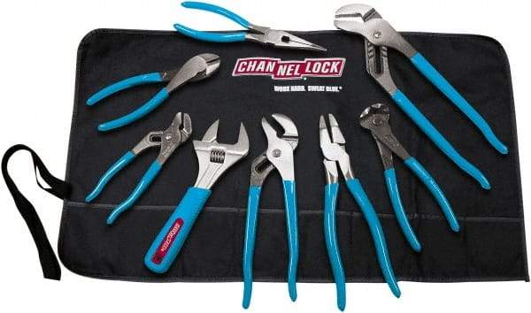 Channellock - 8 Piece Plier Set - Comes in Tool Roll - Exact Industrial Supply