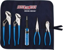 Channellock - 5 Piece Plier Set - Comes in Tool Roll - Exact Industrial Supply