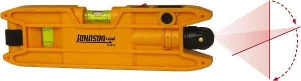 Johnson Level & Tool - 1 Beam 100' Max Range Torpedo - Red Beam, 3/8" at 50' Accuracy, 7" Long x 2" Wide x 51/64" High, Battery Included - Exact Industrial Supply