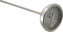 Wika - 9 Inch Long Stem, 3 Inch Dial Diameter, Stainless Steel, Back Connected Bi-Metal Thermometer - 10 to 150°C, 1% Accuracy - Exact Industrial Supply
