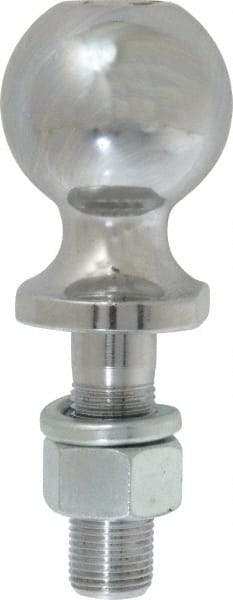 Reese - 2" Diam, 2-3/8" Shank Length, Hitch Ball - 3/4" Shank Diam, 3,500 Lb Capacity, Chrome Finish - Exact Industrial Supply
